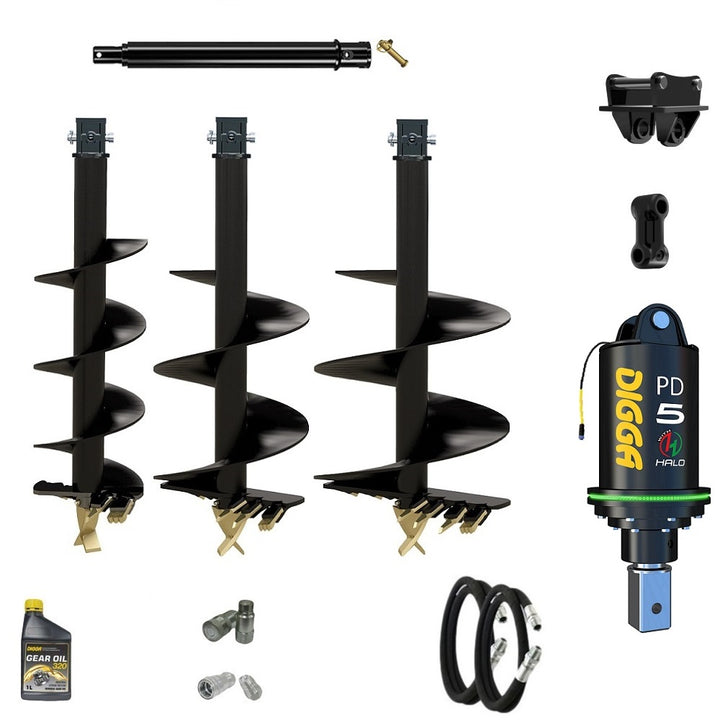 Digga PDH5 HALO 75mm square auger drive combo package mini excavator up to 5.5T Earthmoving Warehouse