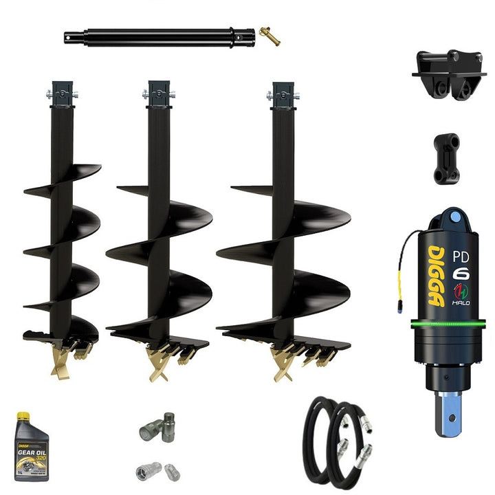 Digga PDH6 HALO 75mm square auger drive combo package mini excavator up to 6.5T Earthmoving Warehouse