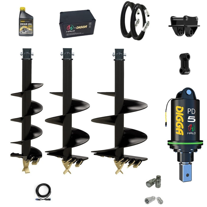 Digga PDH5 HALO 75mm square auger drive combo package mini excavator up to 5.5T Earthmoving Warehouse