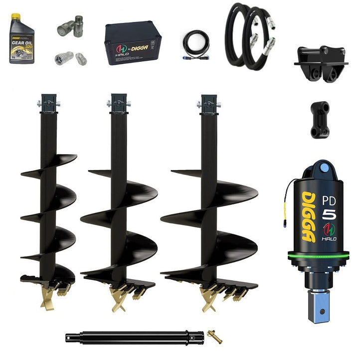 Digga PDH5 HALO 75mm square auger drive combo package mini excavator up to 5.5T Earthmoving Warehouse