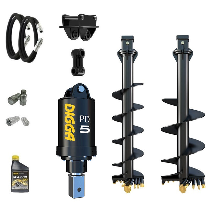 Digga PD5 75mm square auger drive combo package mini excavator up to 5.5T Earthmoving Warehouse