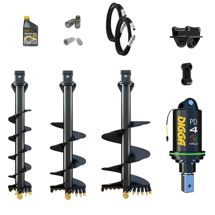 Digga PDH4-5 HALO 75mm square auger drive combo package mini excavator up to 5.5T Earthmoving Warehouse