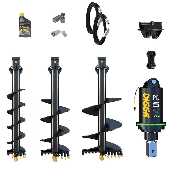 Digga PDH5 HALO 75mm square auger drive combo package mini excavator up to 5.5T Earthmoving Warehouse