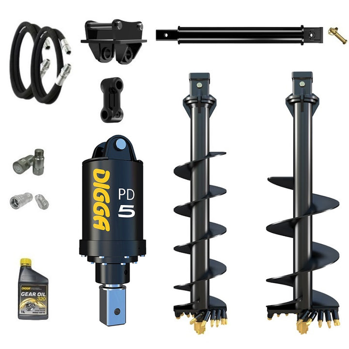 Digga PD5 75mm square auger drive combo package mini excavator up to 5.5T Earthmoving Warehouse