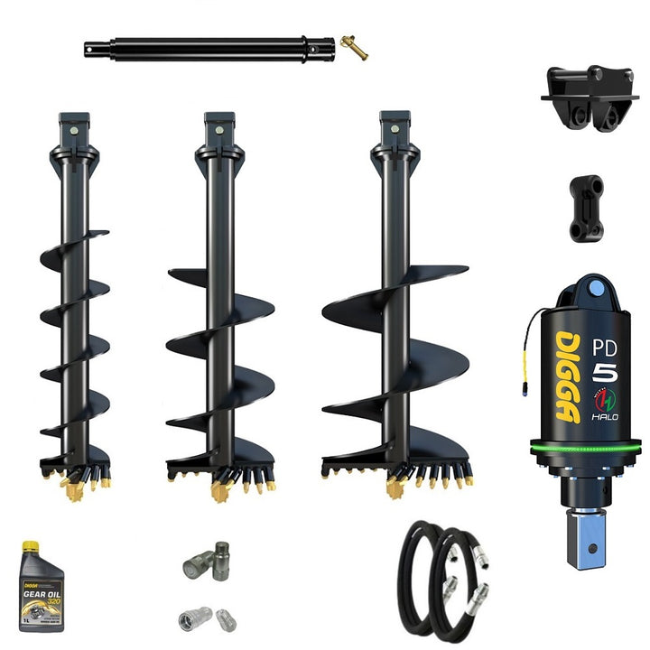 Digga PDH5 HALO 75mm square auger drive combo package mini excavator up to 5.5T Earthmoving Warehouse