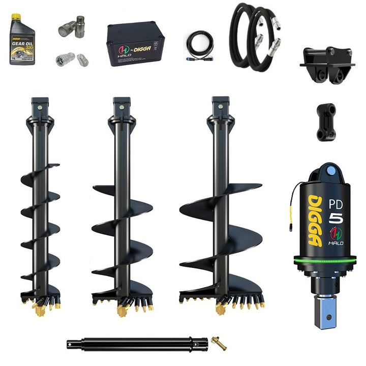 Digga PDH5 HALO 75mm square auger drive combo package mini excavator up to 5.5T Earthmoving Warehouse