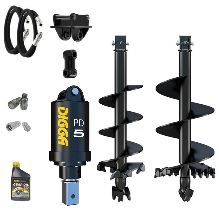 Digga PD5 75mm square auger drive combo package mini excavator up to 5.5T Earthmoving Warehouse