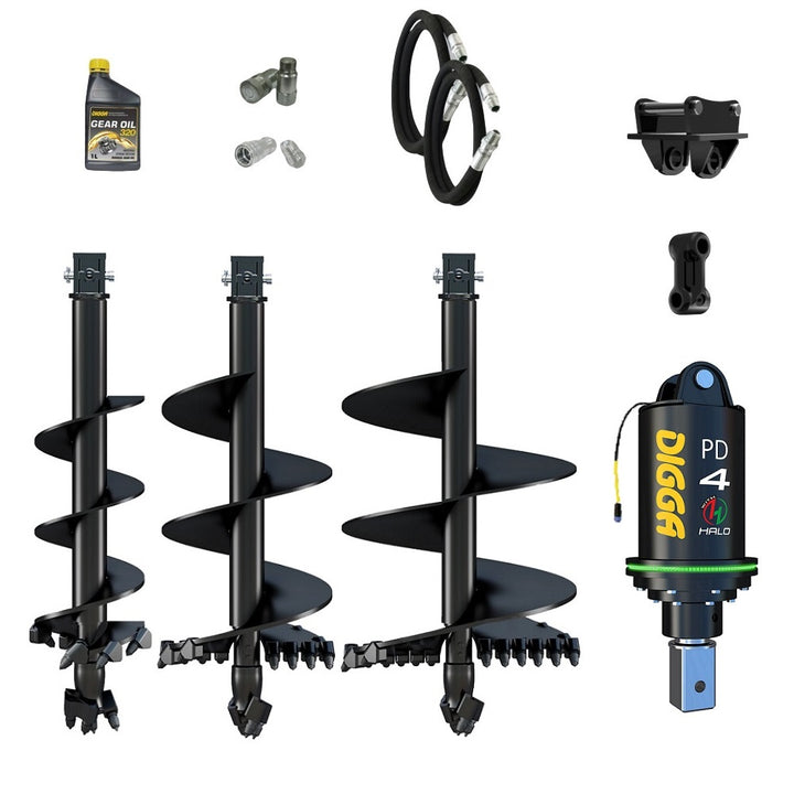 Digga PDH4-5 HALO 75mm square auger drive combo package mini excavator up to 5.5T Earthmoving Warehouse