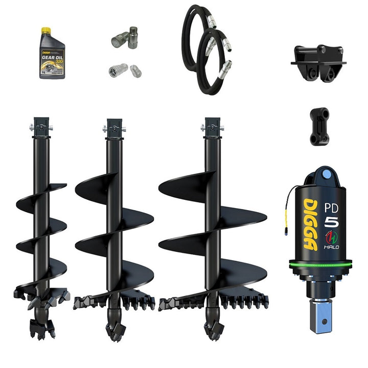 Digga PDH5 HALO 75mm square auger drive combo package mini excavator up to 5.5T Earthmoving Warehouse