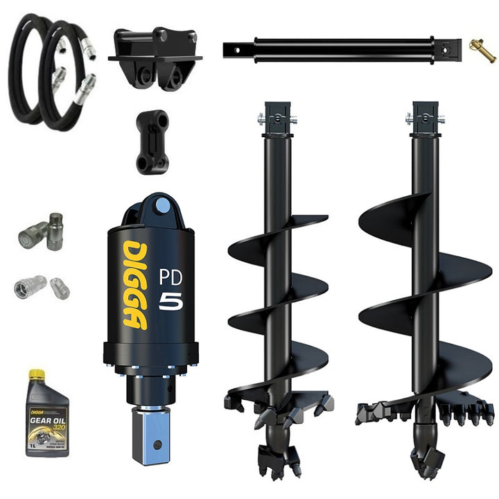 Digga PD5 75mm square auger drive combo package mini excavator up to 5.5T Earthmoving Warehouse