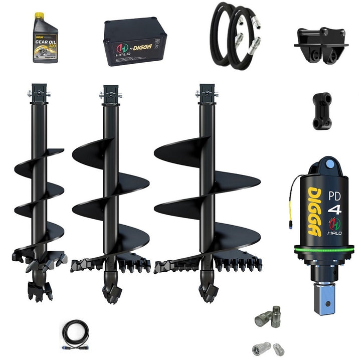 Digga PDH4-5 HALO 75mm square auger drive combo package mini excavator up to 5.5T Earthmoving Warehouse