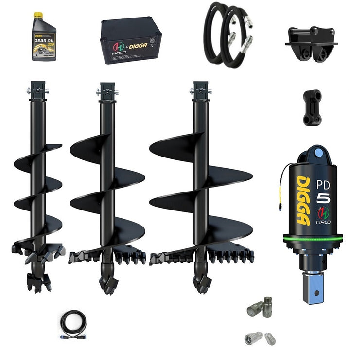 Digga PDH5 HALO 75mm square auger drive combo package mini excavator up to 5.5T Earthmoving Warehouse