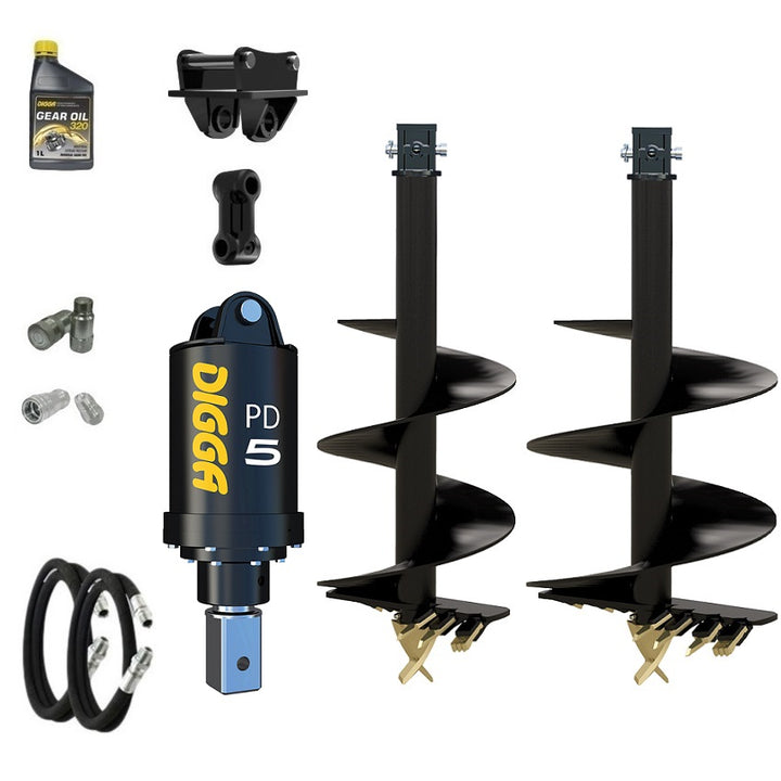 Digga PD5 75mm square auger drive combo package mini excavator up to 5.5T Earthmoving Warehouse