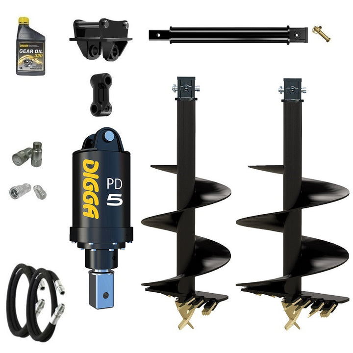 Digga PD5 75mm square auger drive combo package mini excavator up to 5.5T Earthmoving Warehouse