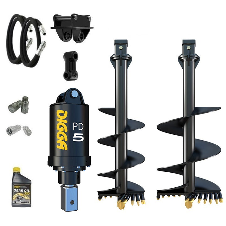 Digga PD5 75mm square auger drive combo package mini excavator up to 5.5T Earthmoving Warehouse