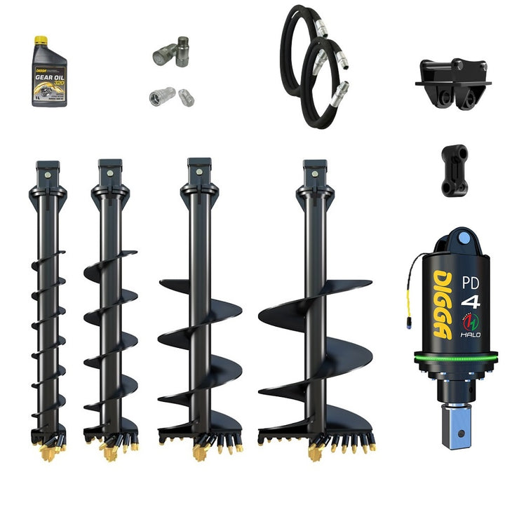 Digga PDH4-5 HALO 75mm square auger drive combo package mini excavator up to 5.5T Earthmoving Warehouse