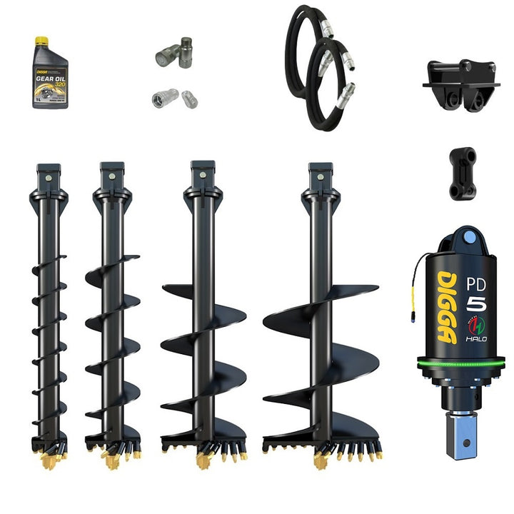 Digga PDH5 HALO 75mm square auger drive combo package mini excavator up to 5.5T Earthmoving Warehouse