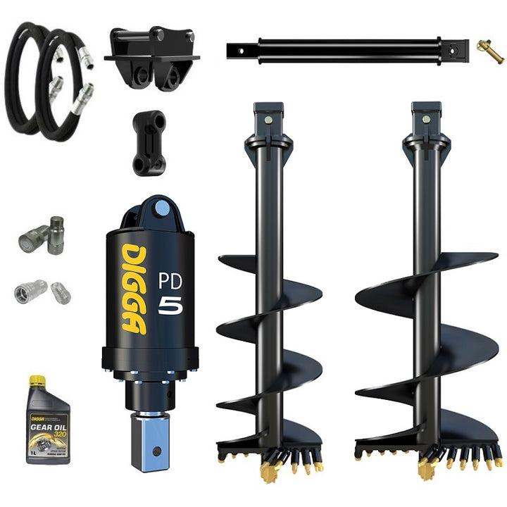 Digga PD5 75mm square auger drive combo package mini excavator up to 5.5T Earthmoving Warehouse