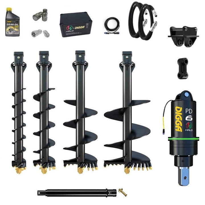 Digga PDH6 HALO 75mm square auger drive combo package mini excavator up to 6.5T Earthmoving Warehouse