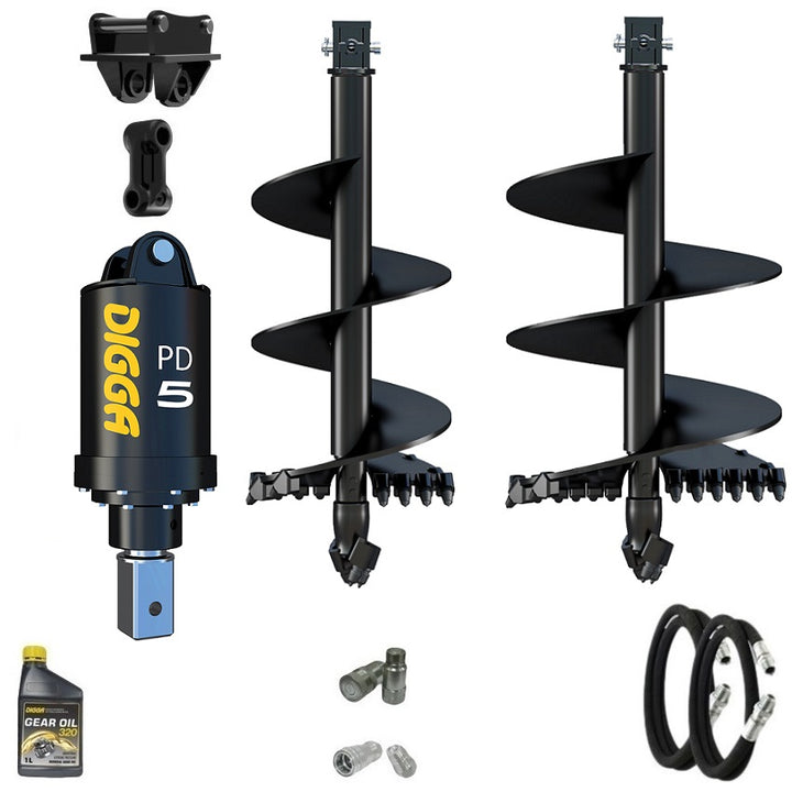 Digga PD5 75mm square auger drive combo package mini excavator up to 5.5T Earthmoving Warehouse