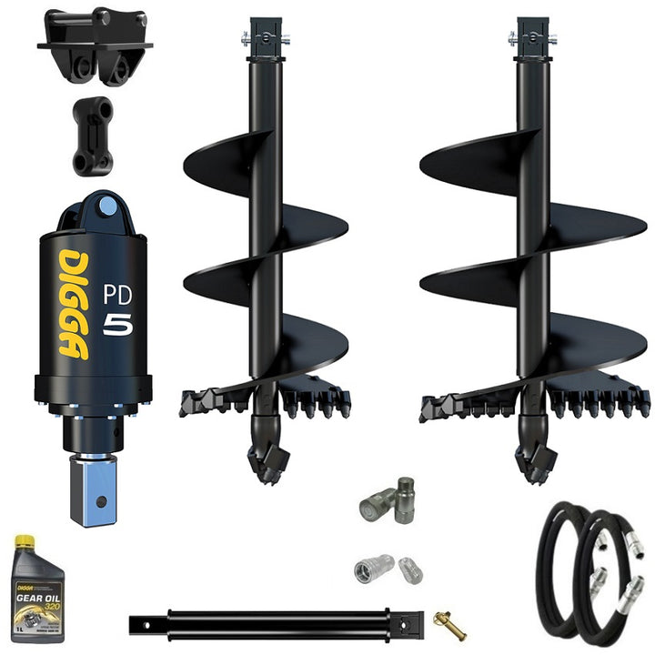 Digga PD5 75mm square auger drive combo package mini excavator up to 5.5T Earthmoving Warehouse