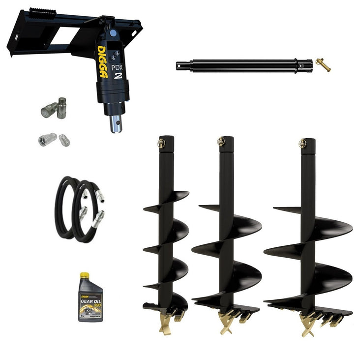 Digga PDX2 auger drive combo package for skid steers up to 50Hp Earthmoving Warehouse