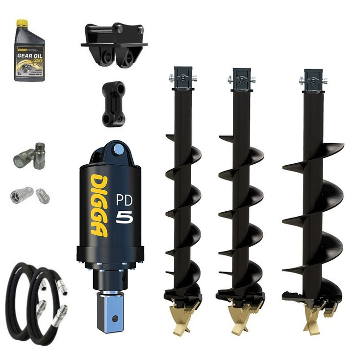 Digga PD5 75mm square auger drive combo package mini excavator up to 5.5T Earthmoving Warehouse