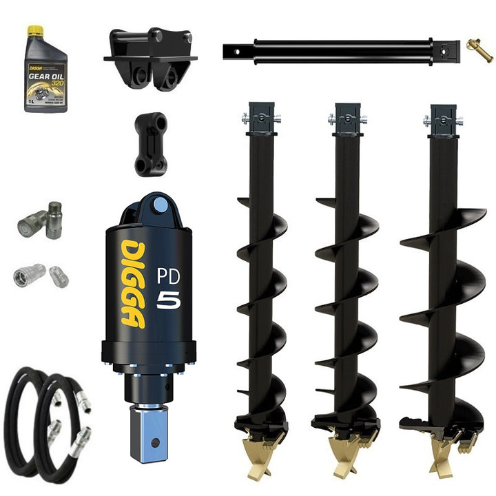 Digga PD5 75mm square auger drive combo package mini excavator up to 5.5T Earthmoving Warehouse