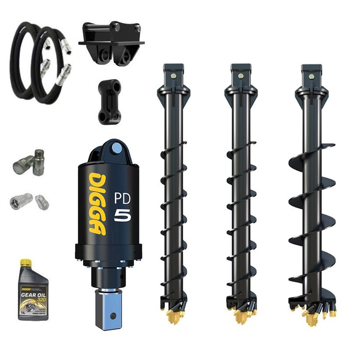 Digga PD5 75mm square auger drive combo package mini excavator up to 5.5T Earthmoving Warehouse