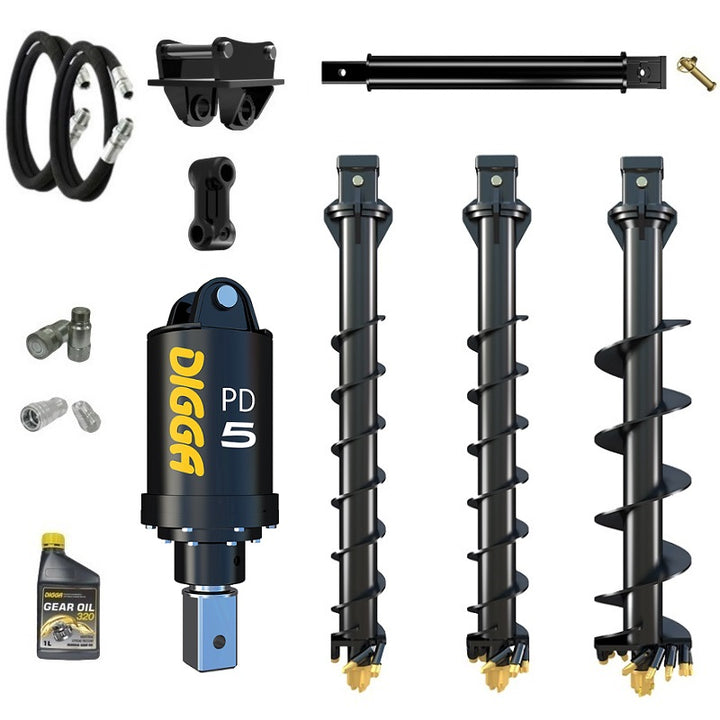 Digga PD5 75mm square auger drive combo package mini excavator up to 5.5T Earthmoving Warehouse