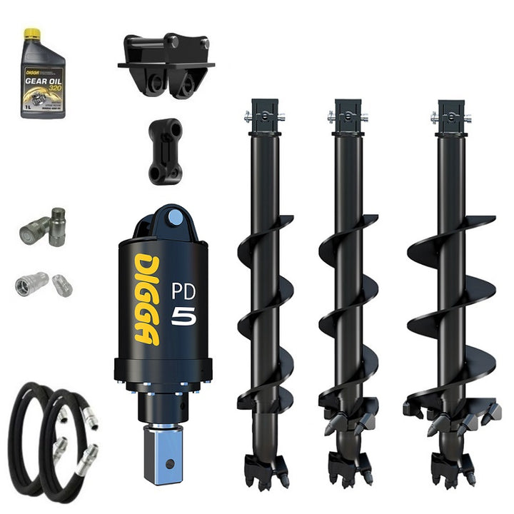 Digga PD5 75mm square auger drive combo package mini excavator up to 5.5T Earthmoving Warehouse