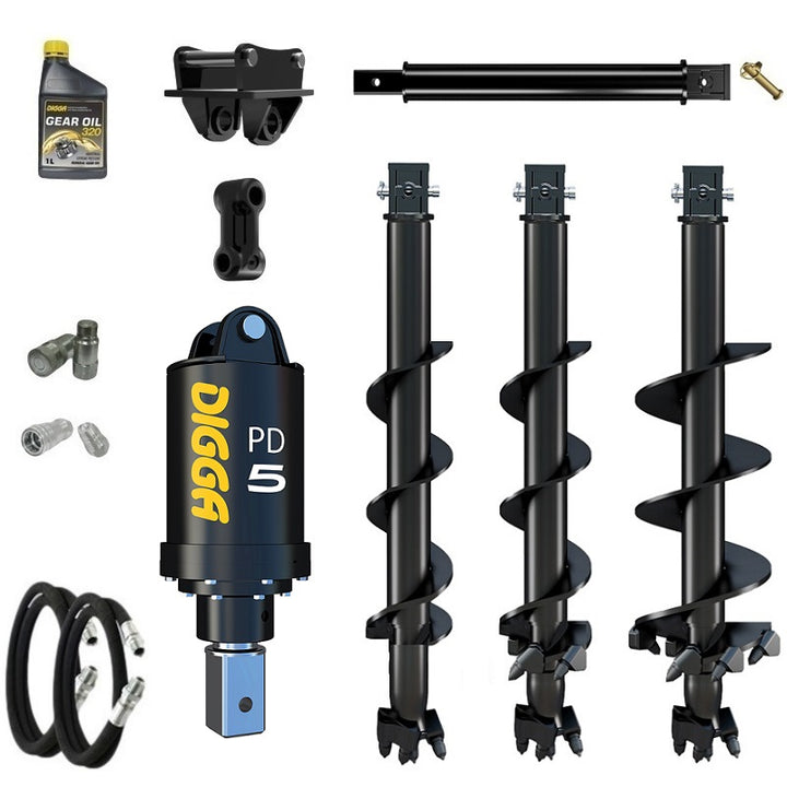 Digga PD5 75mm square auger drive combo package mini excavator up to 5.5T Earthmoving Warehouse