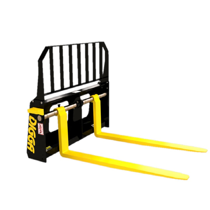 Digga Pallet Forks 1800Kg Multi Fit Skid Steer Loaders Earthmoving Warehouse
