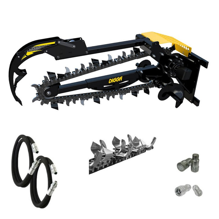 Digga Hydrive Trencher 900mm and 1200mm for Skid Steer Loaders up to 120Hp Earthmoving Warehouse