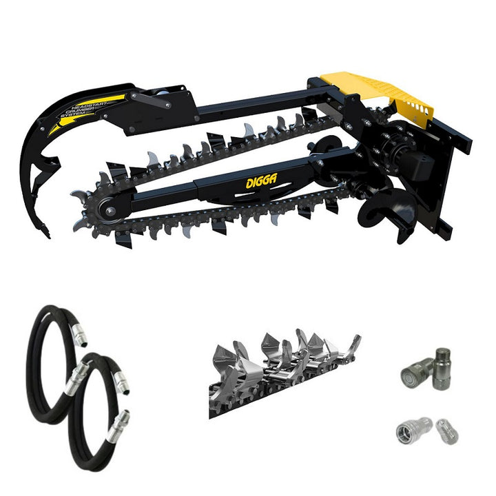 Digga Hydrive Trencher 900mm and 1200mm for Skid Steer Loaders up to 120Hp Earthmoving Warehouse