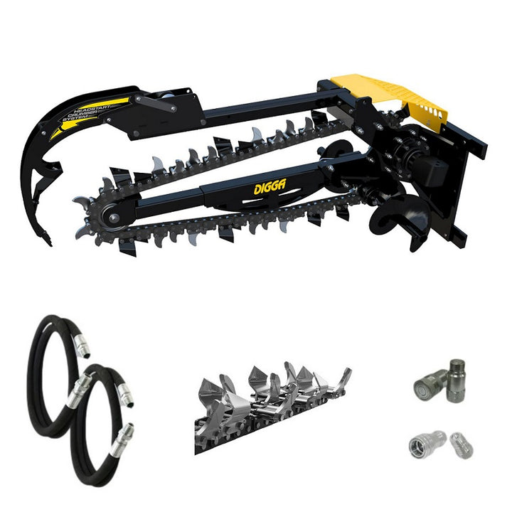 Digga Hydrive Trencher 900mm and 1200mm for Skid Steer Loaders up to 120Hp Earthmoving Warehouse