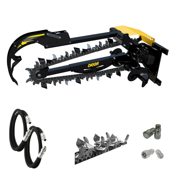 Digga Hydrive Trencher 900mm and 1200mm for Skid Steer Loaders up to 120Hp Earthmoving Warehouse