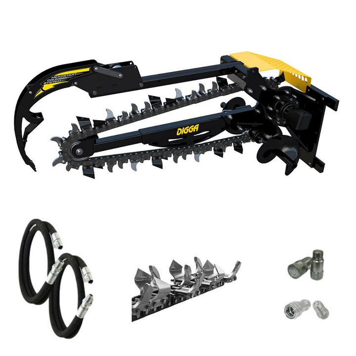 Digga Hydrive Trencher 900mm and 1200mm for Skid Steer Loaders up to 120Hp Earthmoving Warehouse