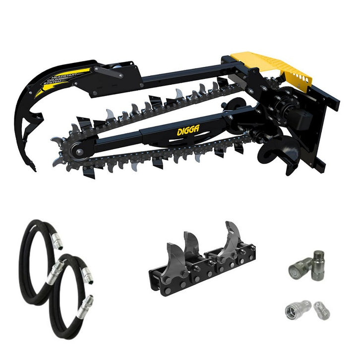Digga Hydrive Trencher 900mm and 1200mm for Skid Steer Loaders up to 120Hp Earthmoving Warehouse