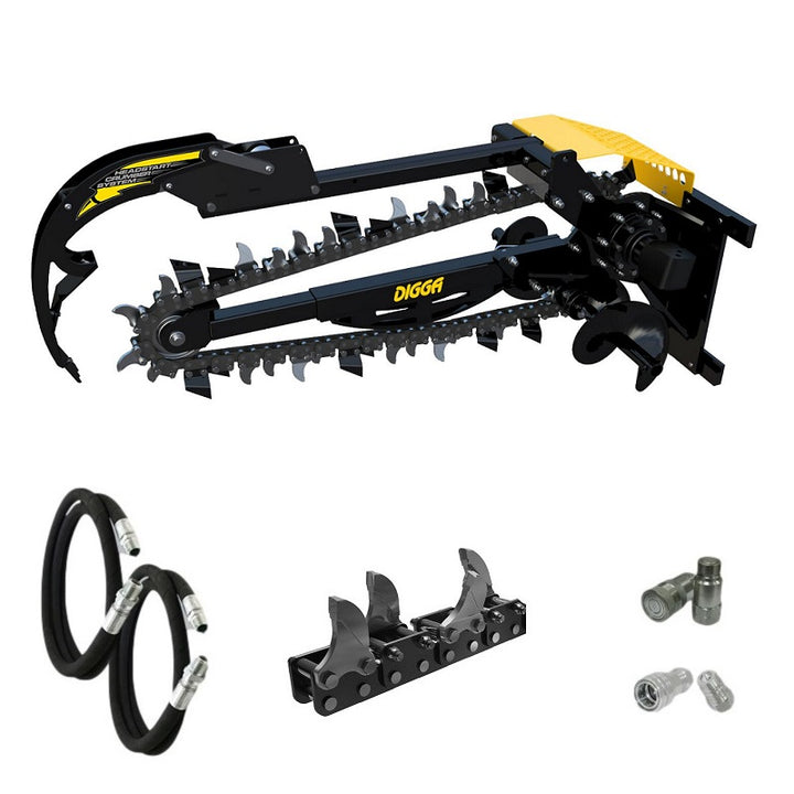 Digga Hydrive Trencher 900mm and 1200mm for Skid Steer Loaders up to 120Hp Earthmoving Warehouse