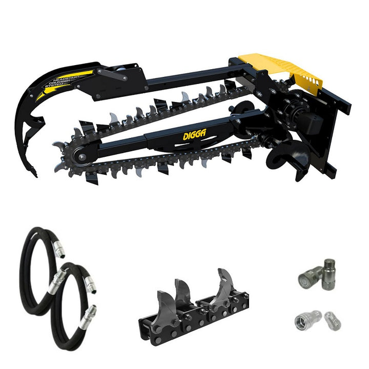 Digga Hydrive Trencher 900mm and 1200mm for Skid Steer Loaders up to 120Hp Earthmoving Warehouse