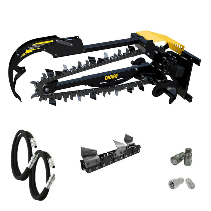Digga Hydrive Trencher 900mm and 1200mm for Skid Steer Loaders up to 120Hp Earthmoving Warehouse