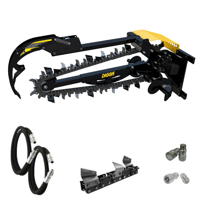 Digga Hydrive Trencher 900mm and 1200mm for Skid Steer Loaders up to 120Hp Earthmoving Warehouse