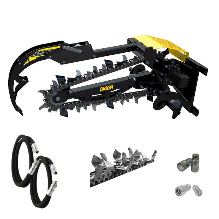Digga Hydrive Trencher 900mm and 1200mm for Skid Steer Loaders up to 120Hp Earthmoving Warehouse