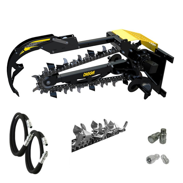 Digga Hydrive Trencher 900mm and 1200mm for Skid Steer Loaders up to 120Hp Earthmoving Warehouse