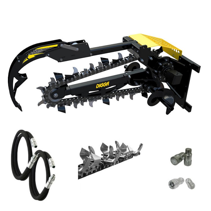 Digga Hydrive Trencher 900mm and 1200mm for Skid Steer Loaders up to 120Hp Earthmoving Warehouse