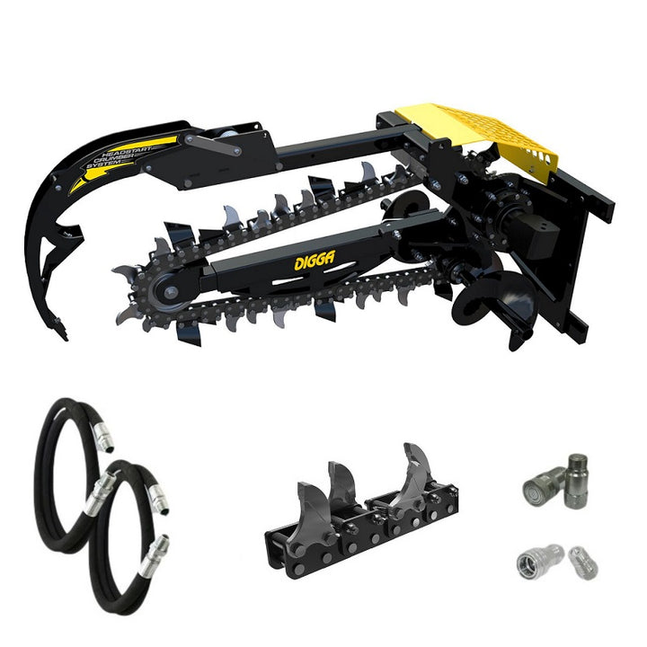Digga Hydrive Trencher 900mm and 1200mm for Skid Steer Loaders up to 120Hp Earthmoving Warehouse