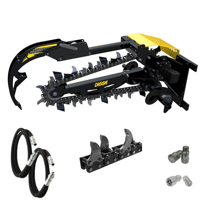 Digga Hydrive Trencher 900mm and 1200mm for Skid Steer Loaders up to 120Hp Earthmoving Warehouse