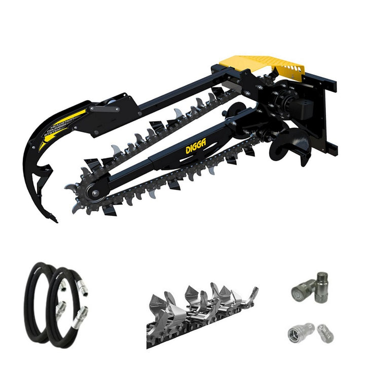Digga Hydrive Trencher 900mm and 1200mm for Skid Steer Loaders up to 120Hp Earthmoving Warehouse