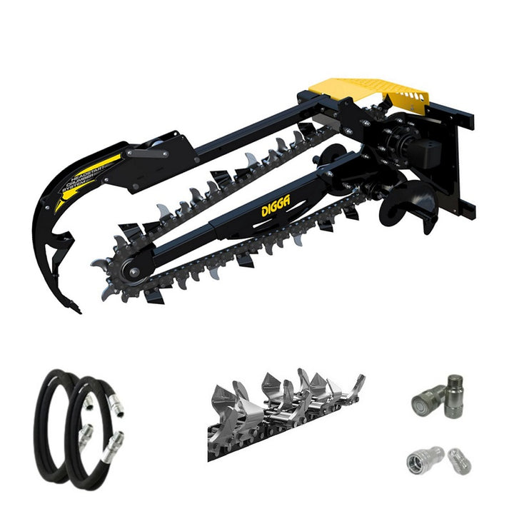 Digga Hydrive Trencher 900mm and 1200mm for Skid Steer Loaders up to 120Hp Earthmoving Warehouse